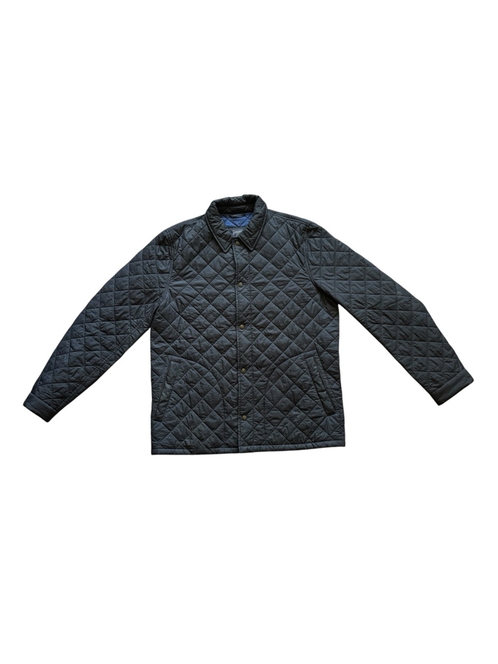 J Crew Primaloft Quilted Jacket Coat Mens M Snap Long Sleeve Black chore travel